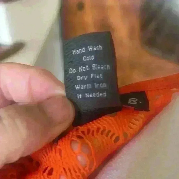 Lola B orange and cream swimsuit cover up. Silver studded in front. NWOT. Large. - Picture 12 of 13